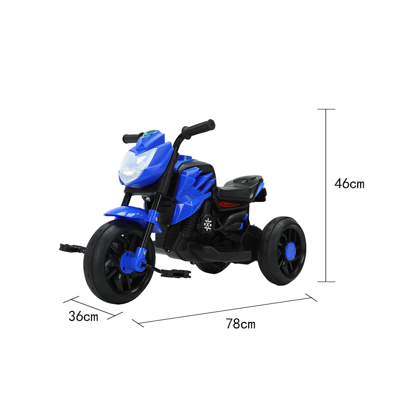 Gender-Neutral Blue Kids Ride On Three Wheel Motorcycle with Pedal and Best Motorized Cars
