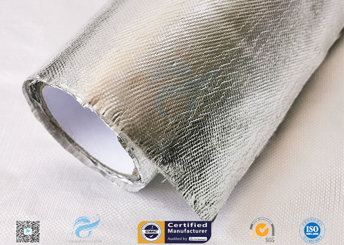 Hose Silver Heat Resistant Fabric / Aluminum Foil Fiberglass Composite Fabric