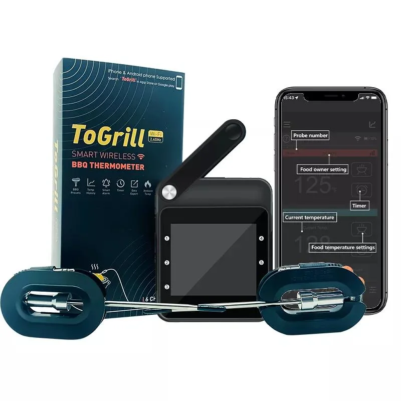 Digital WiFi Wireless BBQ Meat Thermometer with USB Oven Thermometer for BBQ