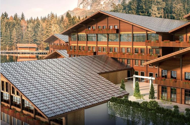 60W BIPV Solar Panels - Curved Red Photovoltaic Tiles with CE Certification