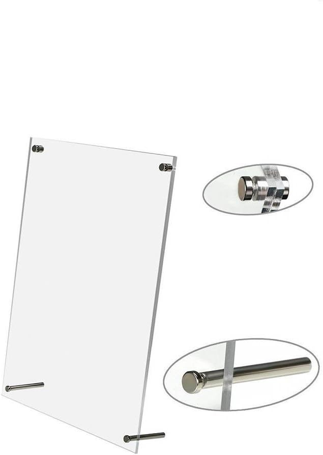 8.5'' X 11'' Modern Acrylic Photo Frame Free Standing Assembled With Metal Pegs