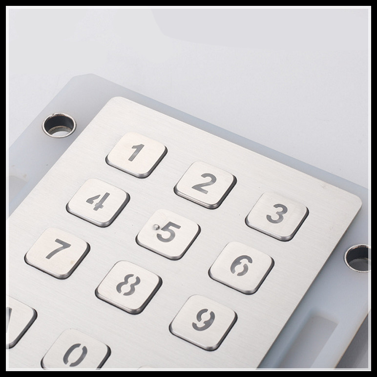 14 Key Metal Ss 304 Backlit Numpad Waterproof Silicone