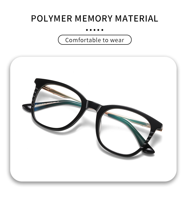 Handmade Acetate Metal Glasses Frame Unisex Square Anti Blue Light
