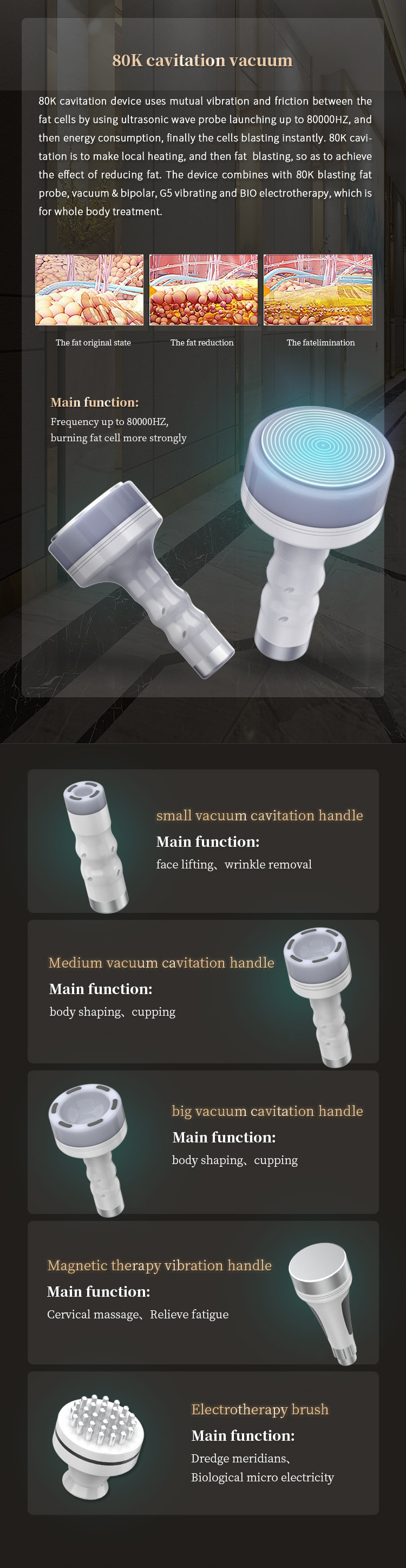 RF Vacuum Cavitation Machine 6 In 1 40K Skin Tightening Shaping Beauty Equipment