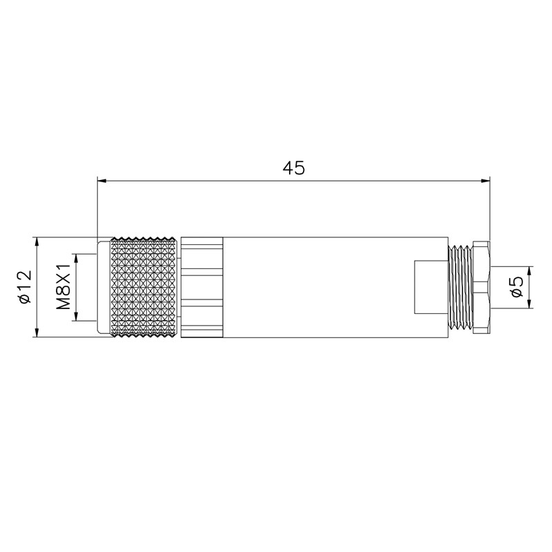 IP67 IP68 M8 Waterproof Connector 3 Pin Female Assembly Cable Plug