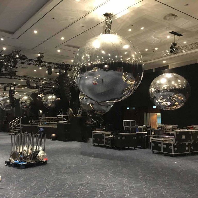 Party Inflatable Advertising Balloons Round Inflatable Mirror Balloon Silver
