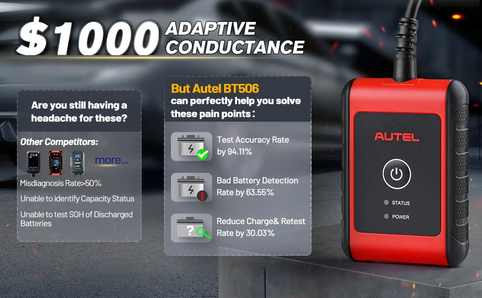 Autel MaxiBAS BT506 Auto Battery and Electrical System Analysis Tester 6V 12V 100 - 2000 CCA Car Battery Testing Tool