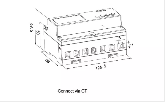 Acrel LCD Display Digital 3 Phase Bidirectional Energy Meter For 180kw Charging Pile