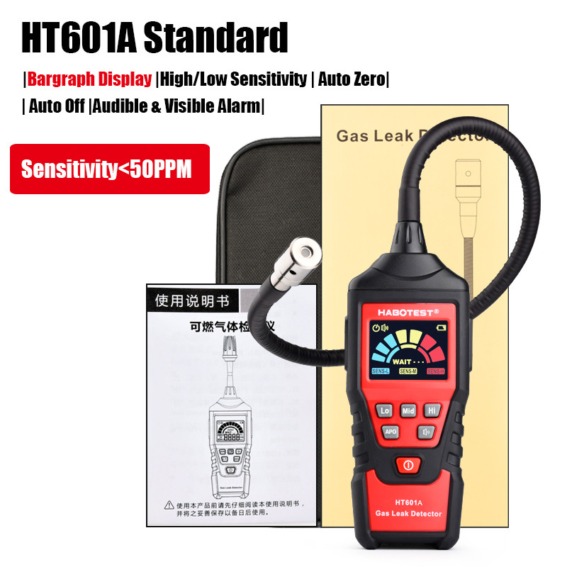 9999ppm Smart Gas Leak Detector , HT601B Combustible Gas Leak Detector