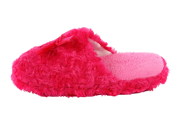 Luxury Plush Disposable Hotel Slippers Bright Red Color For Home
