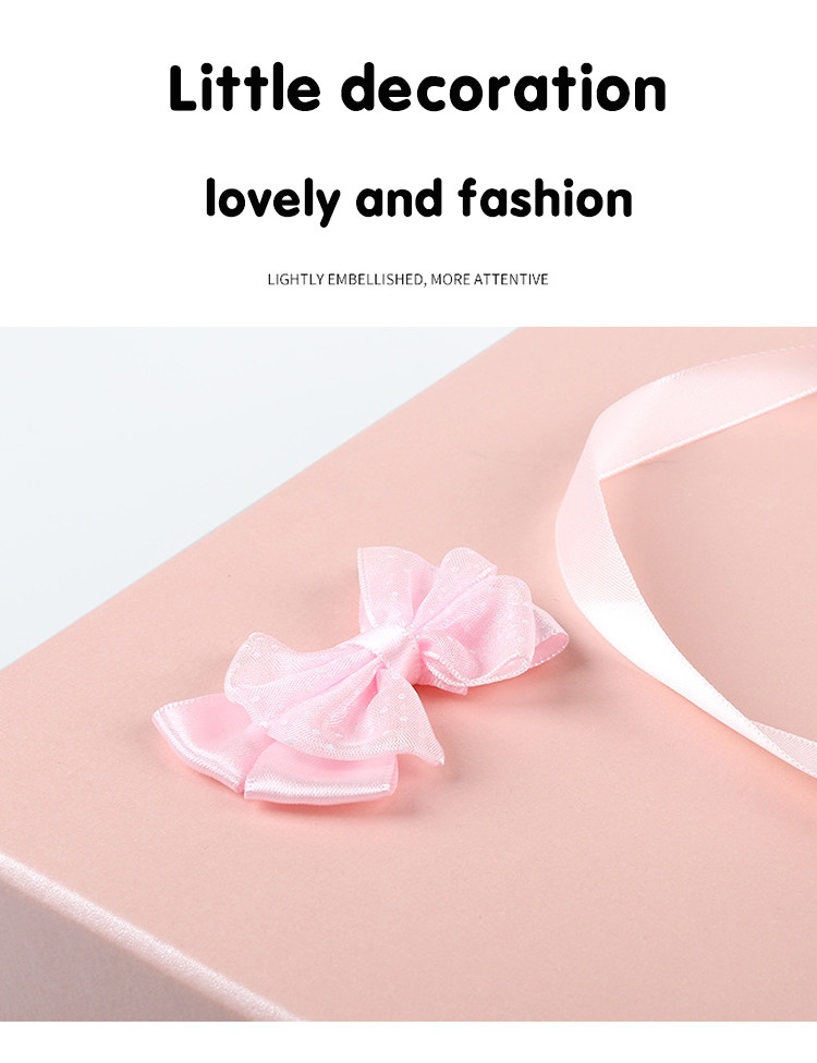 Custom Pink Fashionable Gift Packaging Box Portable Drawer With Ribbon
