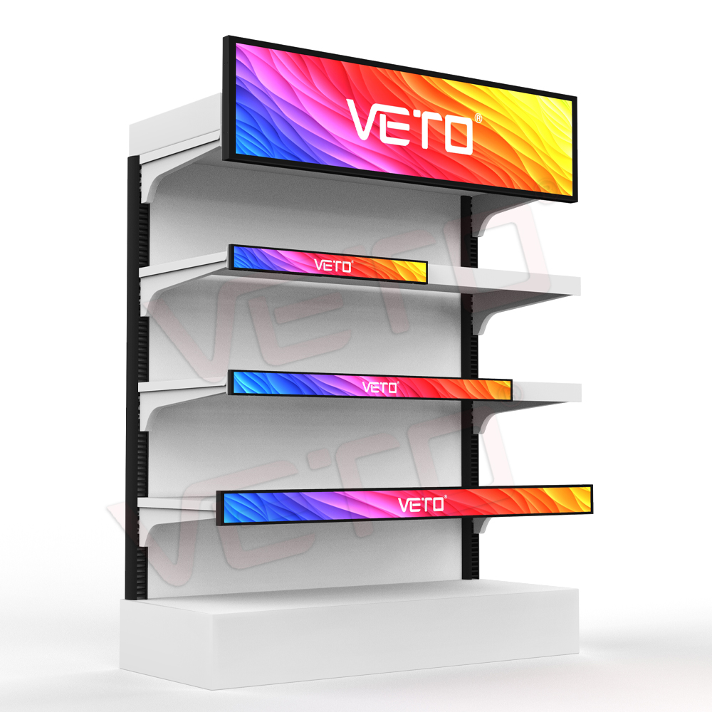 1200mm Bar LCD Advertising Display 49.5 Inch High Shelf Edge Long Digital Signage