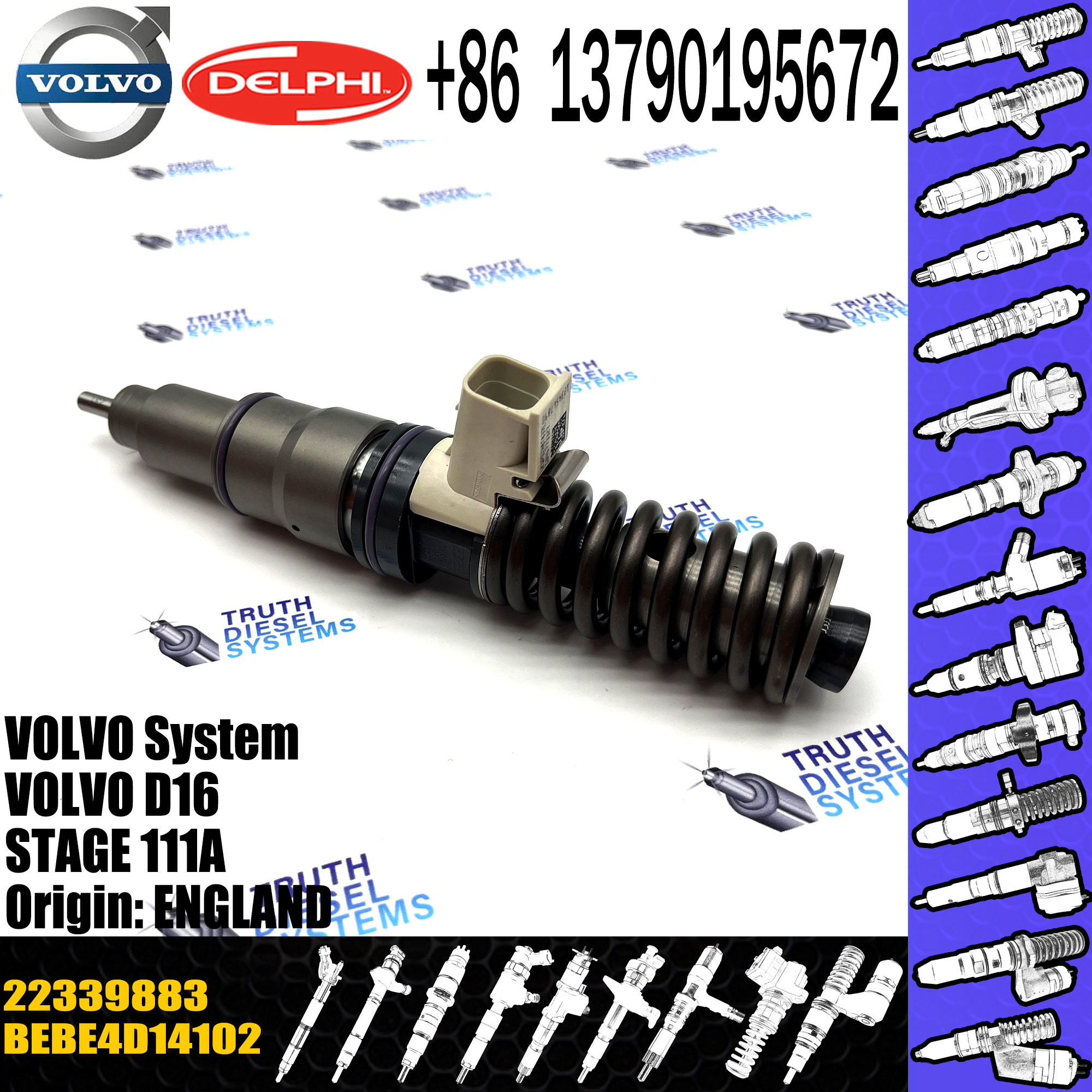 New Diesel Fuel Injector 22339883 for VOL BEBE4D14102 22339883 28484920 BEBE4D14102 3801144 3829644 3803874