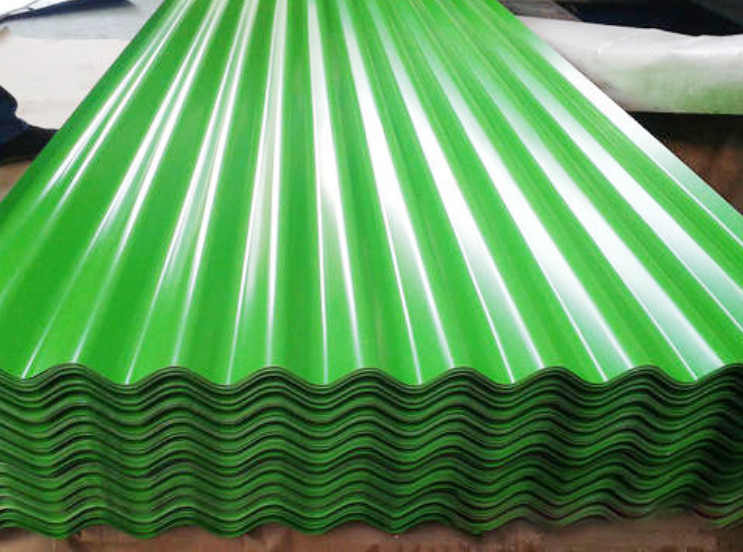 RMP PPGL Green Galvalume Painted Corrugated Metal Roofing sheets Dx51D 0.35mm