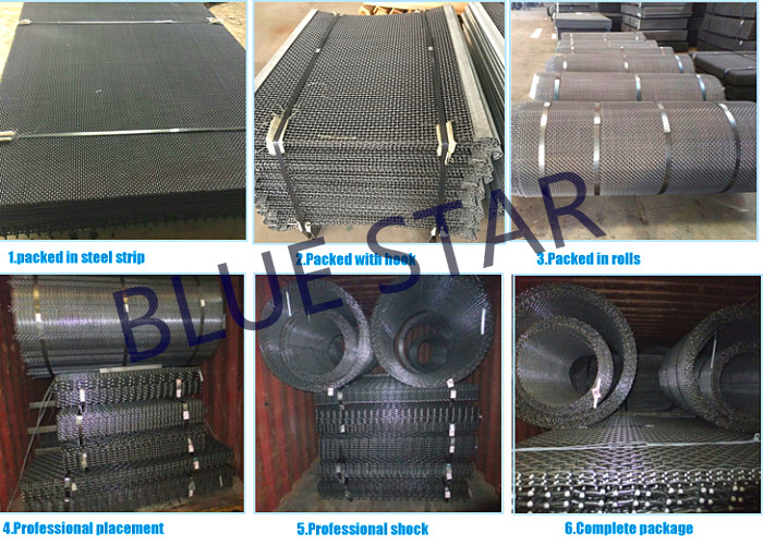 Plain Weave Carbon Steel Gravel Screen Mesh , Quarry Ming Crimped Wire Mesh