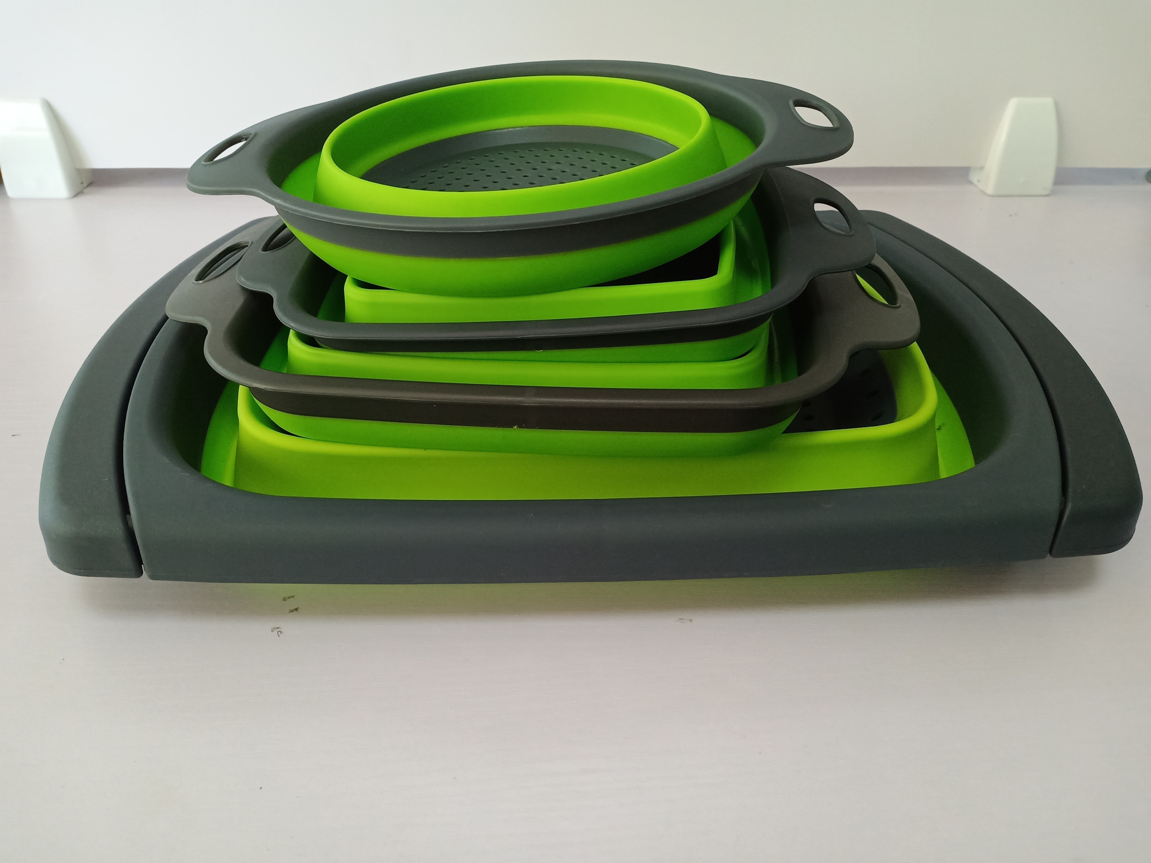 Cooking Drain Basket Silicone Kitchen Tools For Washing Vegetable / Fruit