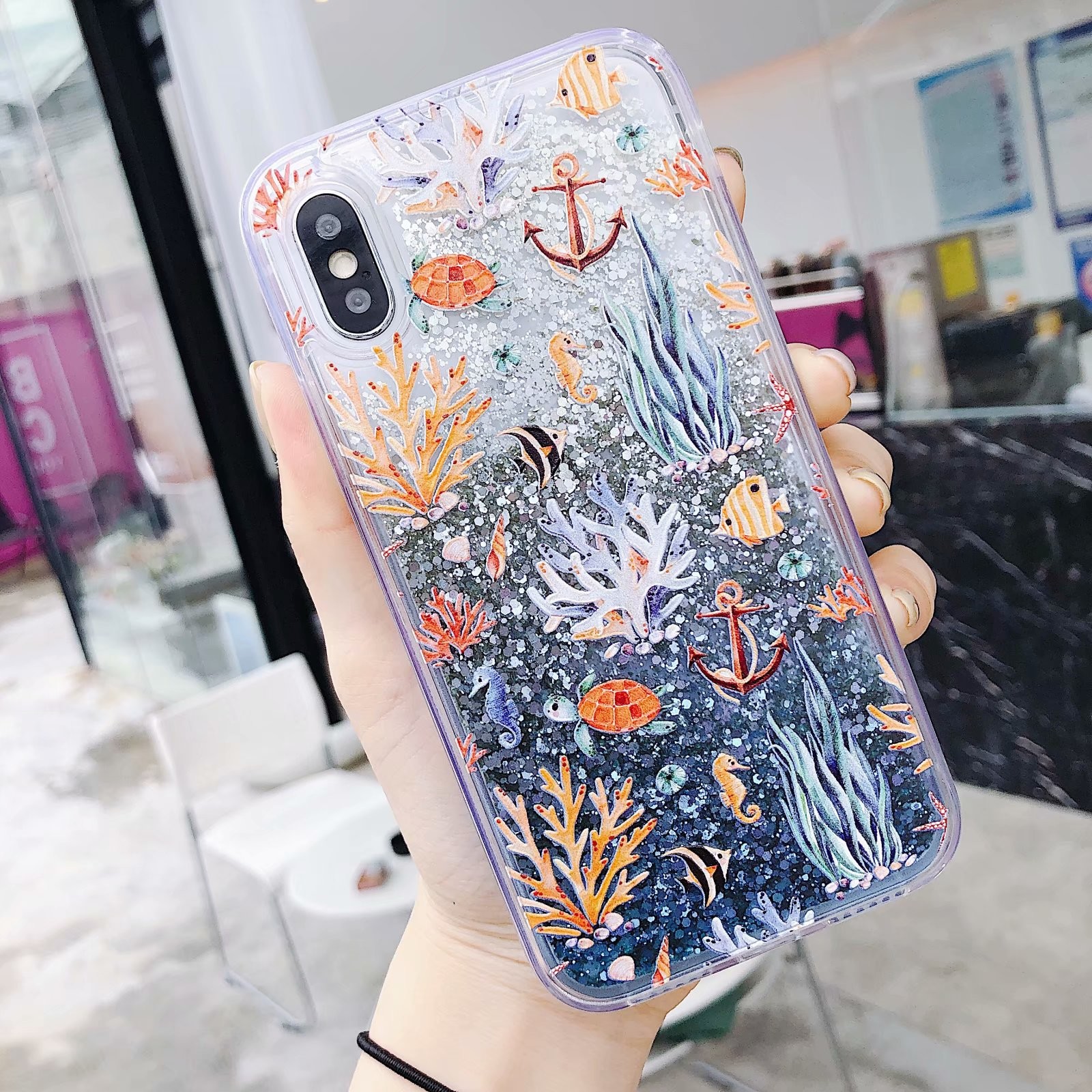 Anti Scratch Designer Cell Phone Cases Liquid Sand For Iphone 12