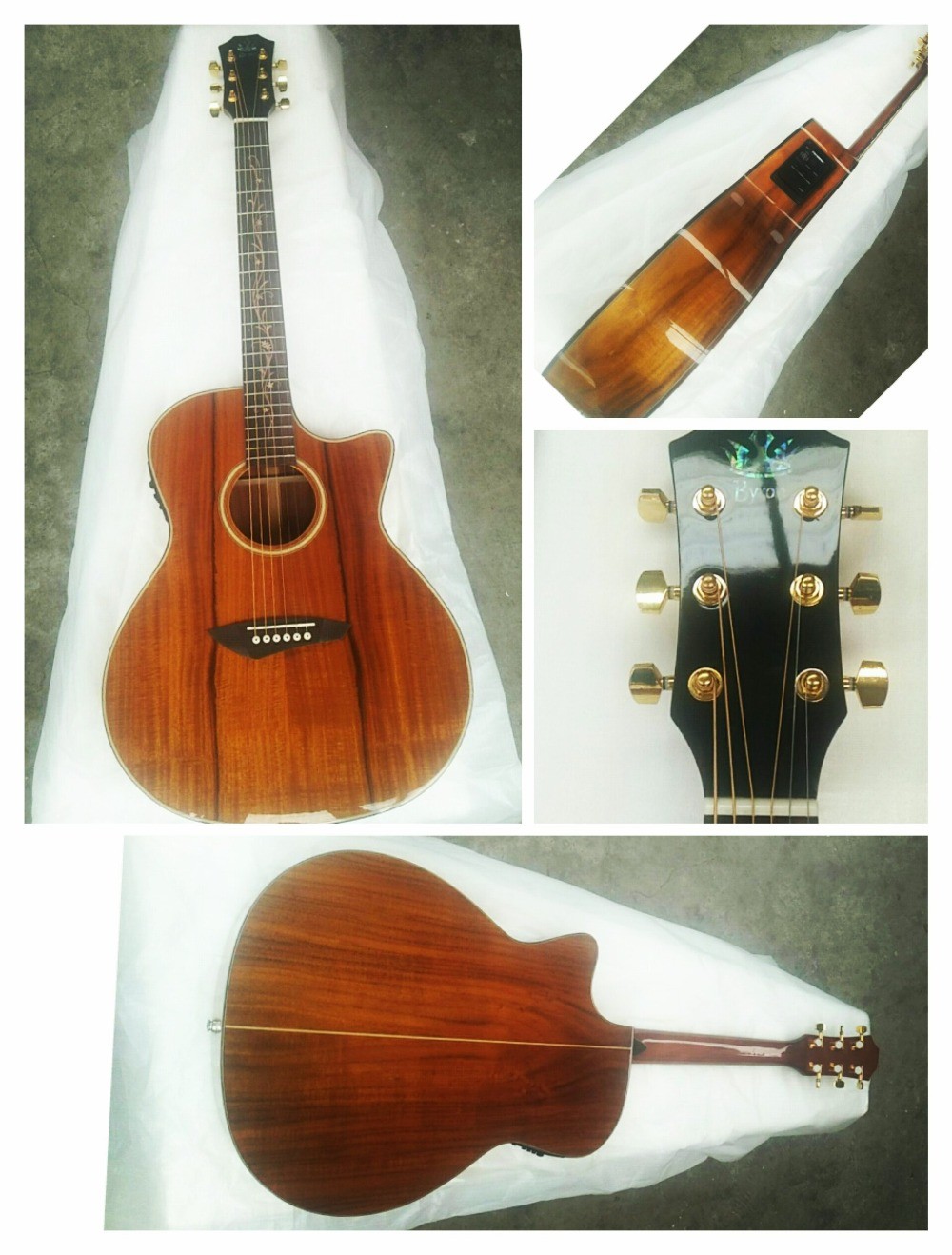 Custom shop guitar simulator sound single cut AAA koa acoustic electric guitar nice folk guitar