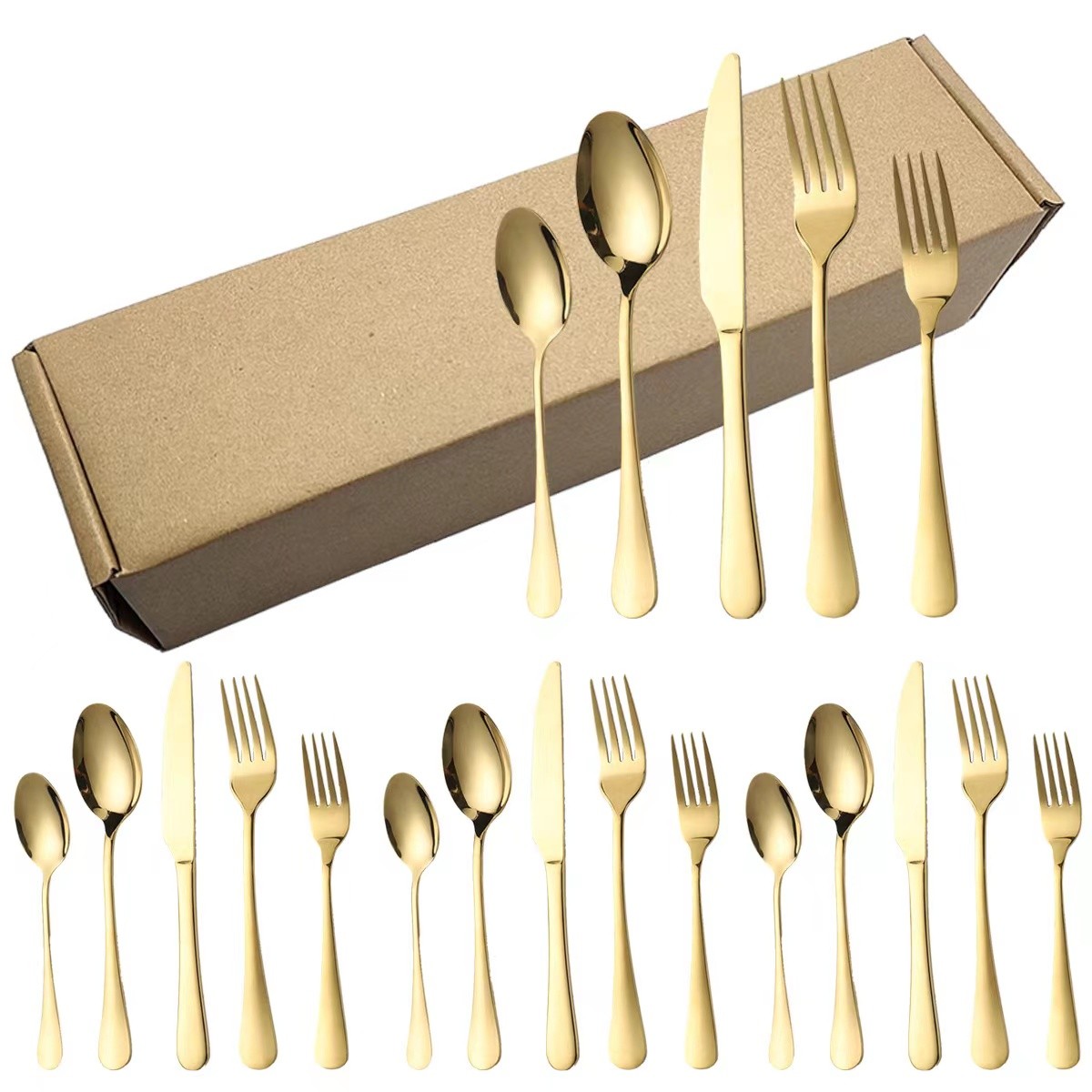 304 Stainless Steel Knife Fork And Spoon Set ISO9001 Quality Cutlery