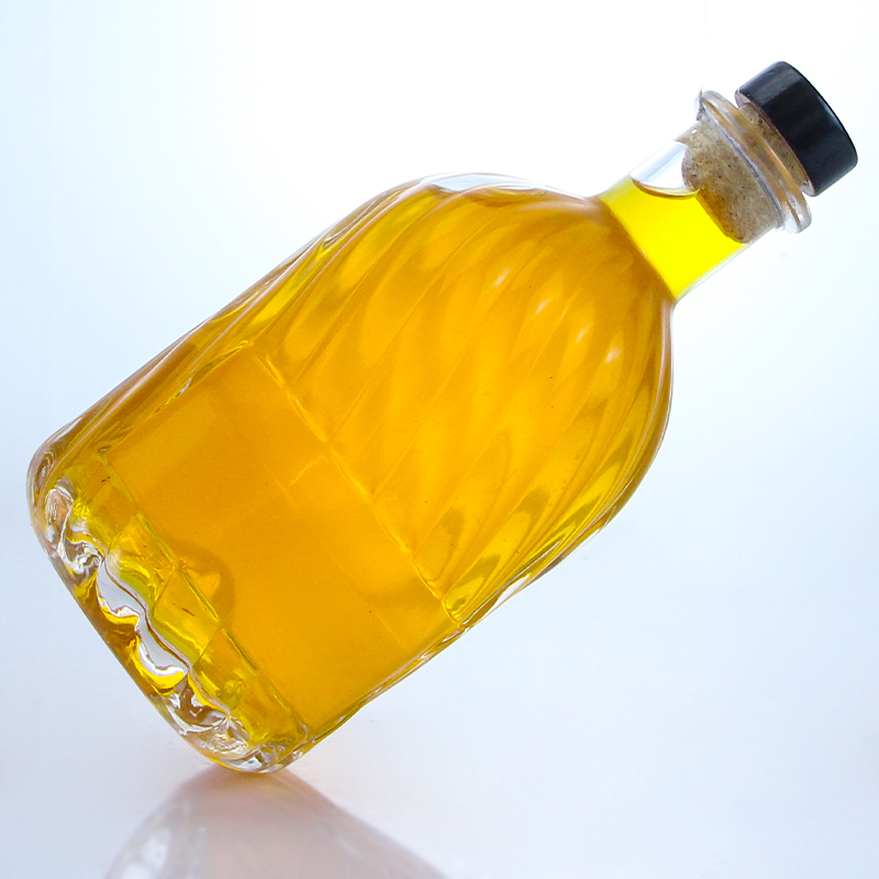 Decal Label Area 500ml Round Shaped Super Flint Glass Bottle for Rum Vodka Whisky Tequila Gin