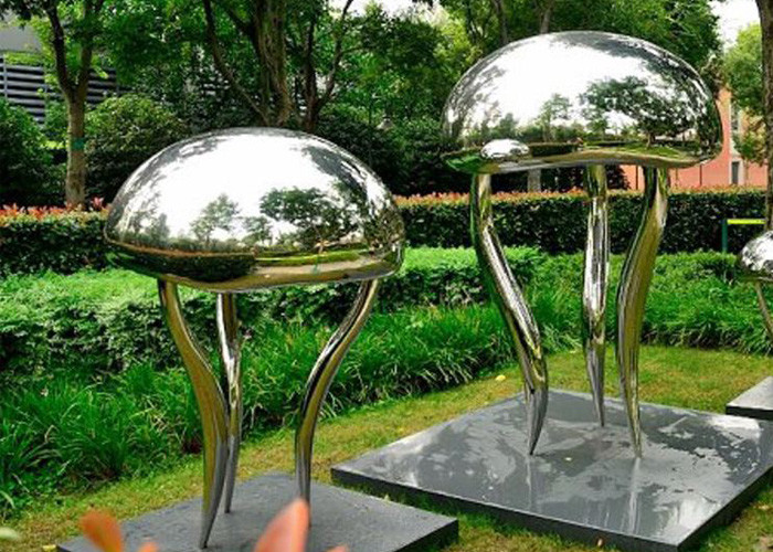 Mirror Polished Mushroom Famous Modern Art Sculptures Outdoor Garden Decor