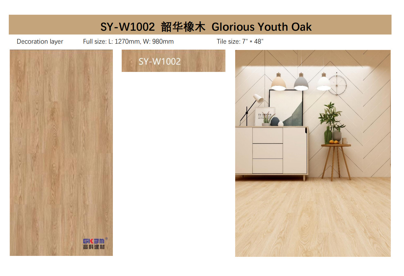 Wood Grain Click SPC Flooring 4mm Glorious Youth Oak GKBM Greenpy SY-W1002