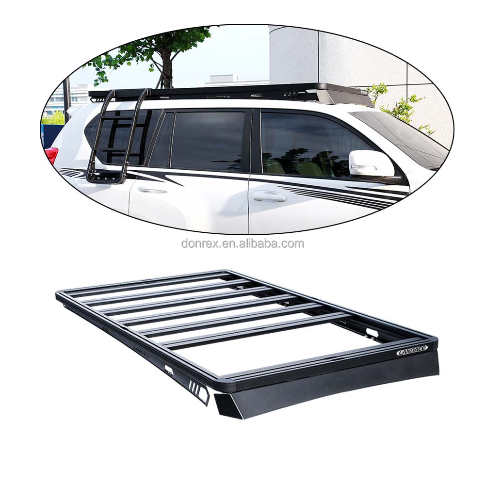 LC300 Roof Luggage Rack Black Off Road Cargo Basket Powder Coated