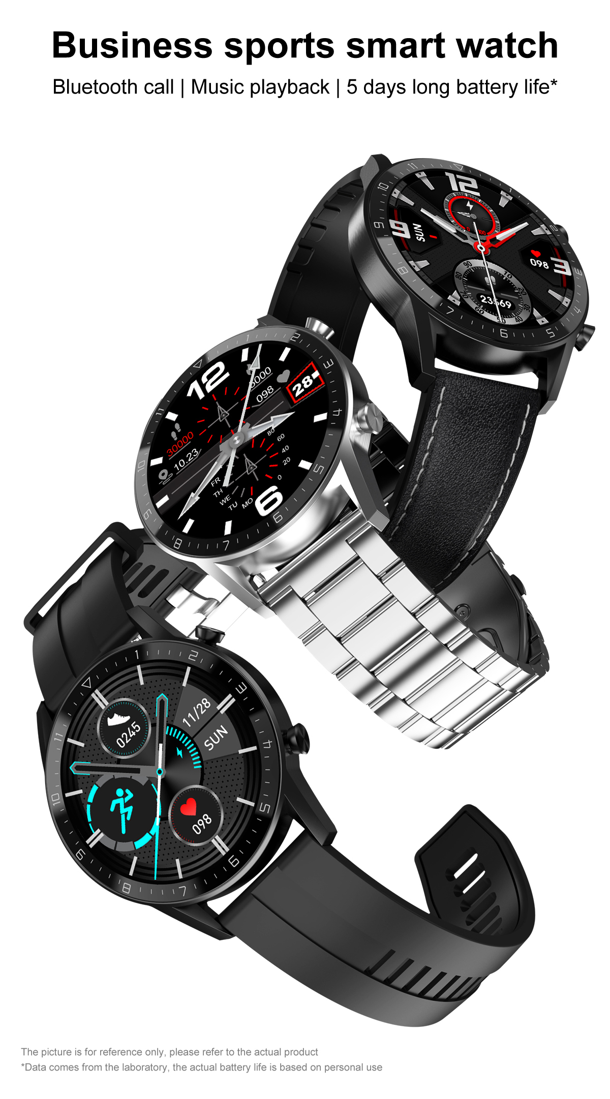 DT92 Smart Watch Women Men Call 1.3 Inch Touch Screen Retina Display Scree Round Charging Smartwatch 2020 PK L13 L16