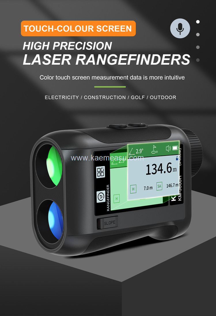 kaemeasu Rechargeable Laser Rangefinder Voice Golf Range Finder LCD Display Telescope With Side Screen J1200