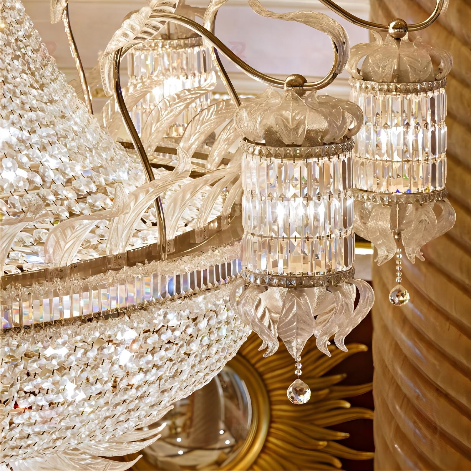 Non Standard Engineering Center Hall Large Chandeliers For Duplex Villa