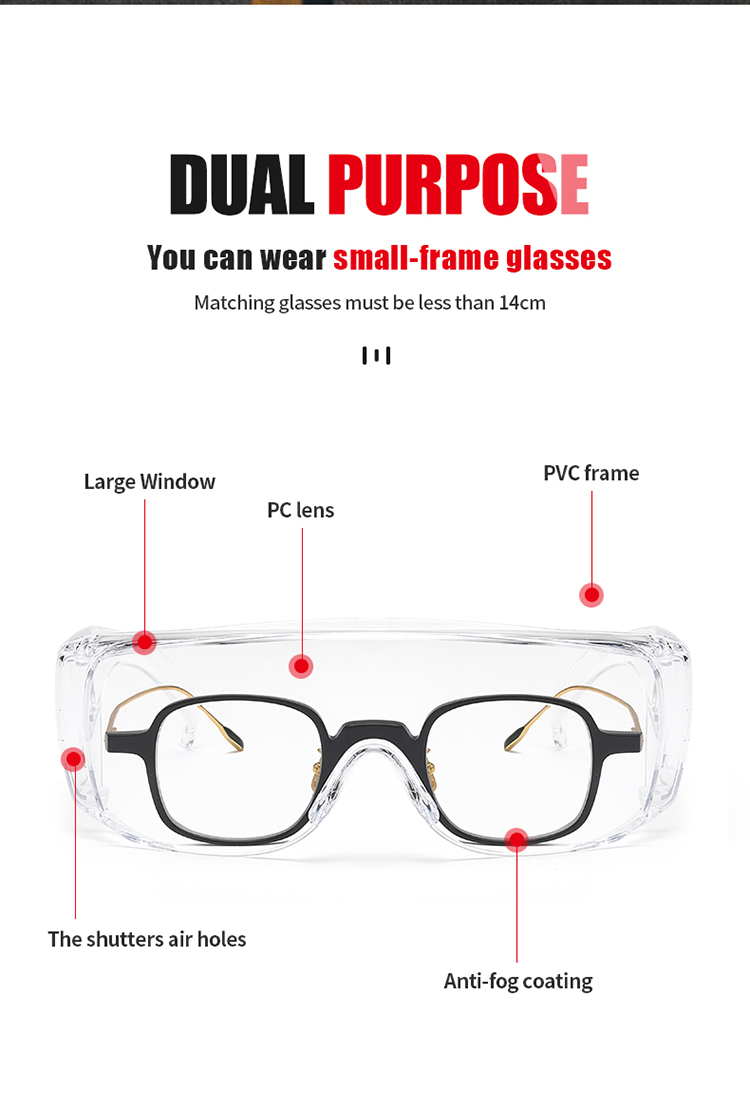 Multi-function High Quality Fashion Protective Glasses Anti-fog Safety Goggle For Aboard