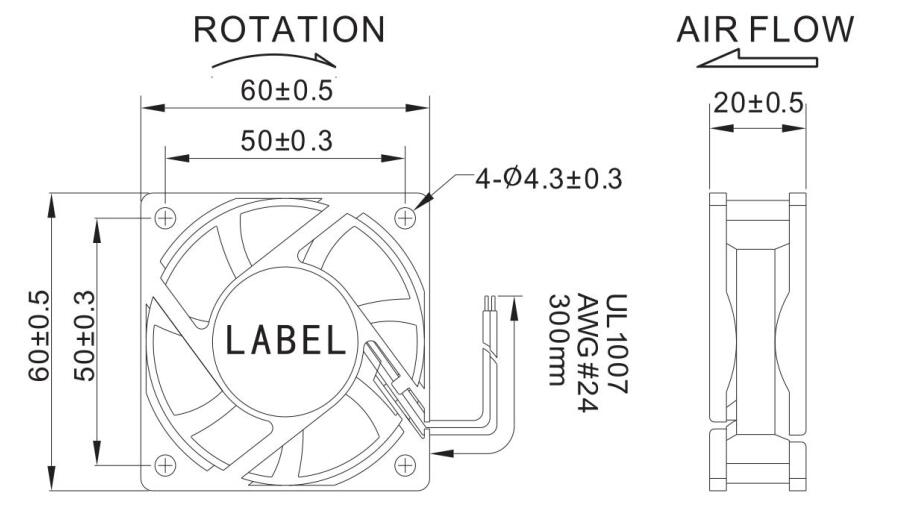 Small fan 60 x 20 mm cooling fan 12V 24V 48V 36V for bitcoin device