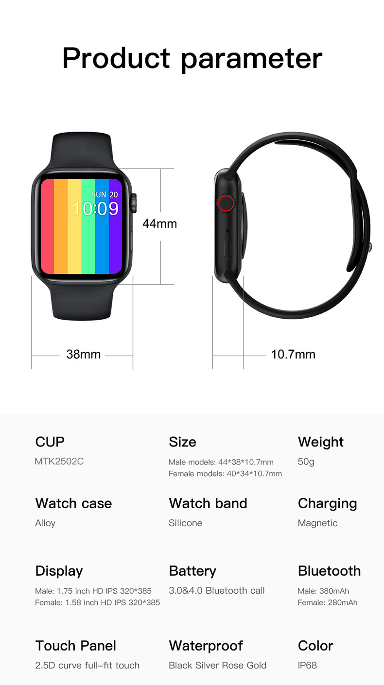 1.75 Inch Mtk Chipset Wallpaper Smartwatch IWO W26+ Pro ECG