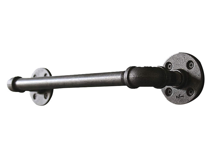 Wall Mounted 22 Inch Industrial Pipe Coat Rack Malleable Iron Pipe Towel Bar