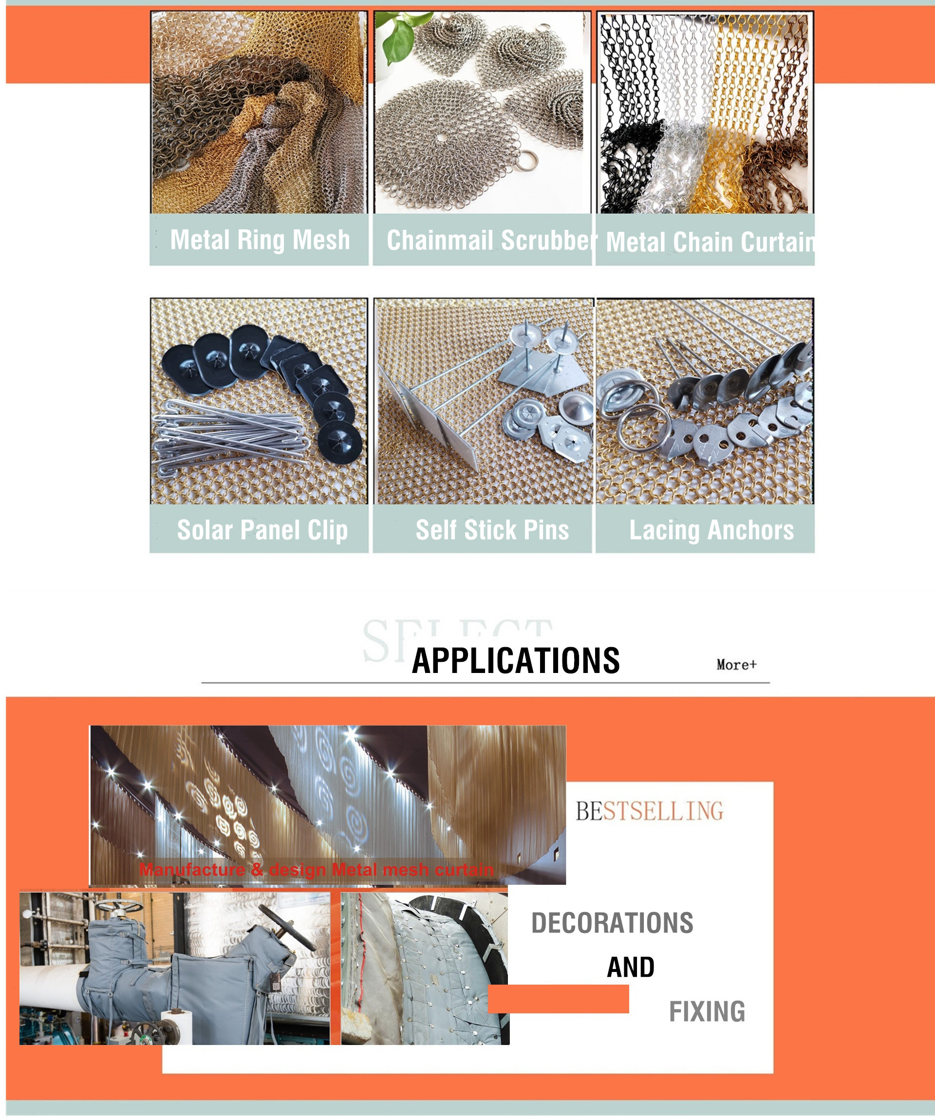 Metal Chain Link Bronze 3mm Ring Mesh Curtain Stainless Steel With Customized Pattern