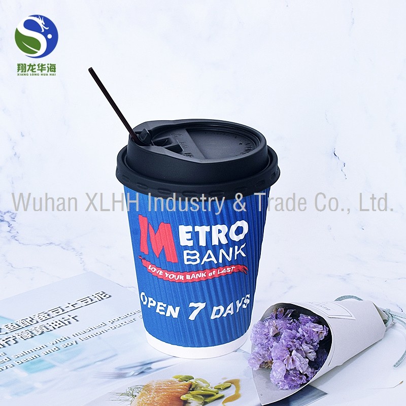 No Leakage Ripple Wrap Coffee Cups Double Wall With Insulating Air Pockets