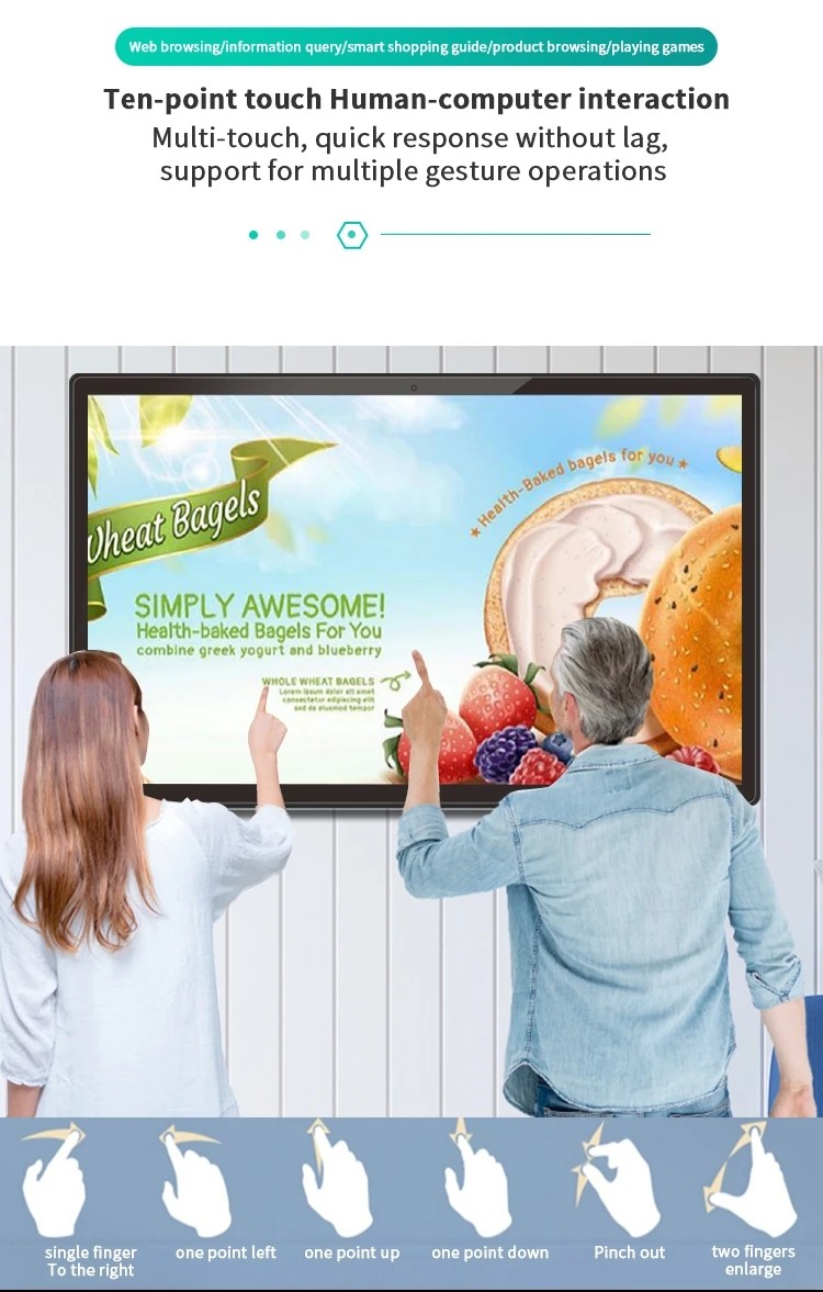 16:9 Large Interactive Touch Screen Computer Kiosk 21.5 32 43 55 65 Inch