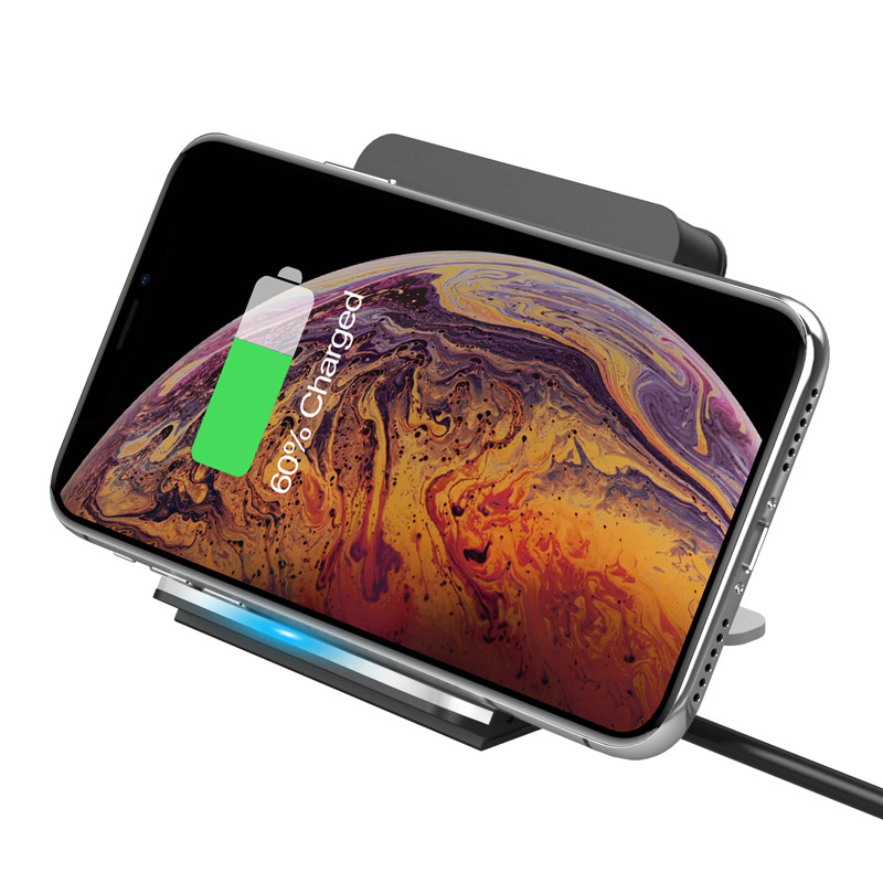 Fast Charge Phone Qi Wireless Charging Stand Aluminium 10W 7.5W
