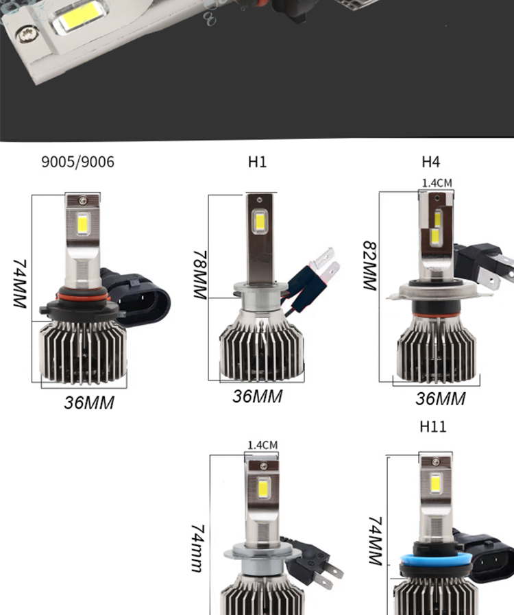 High Power Focos Automotive LED Turn Signals 18000Lm 80W H7 H4