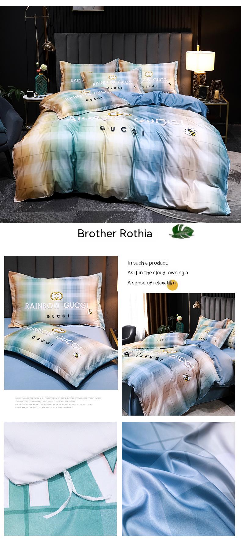 Fashionable Washed Tencel Bedsheets Sets Bedding Set Eco-friendly and Soft Hand Feel