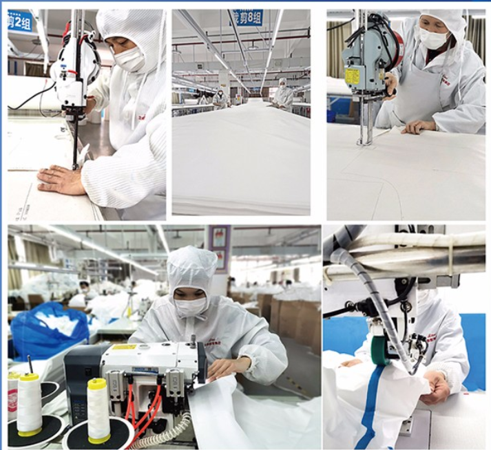 Blue Protective Medical Disposable Breathable Isolation Gown