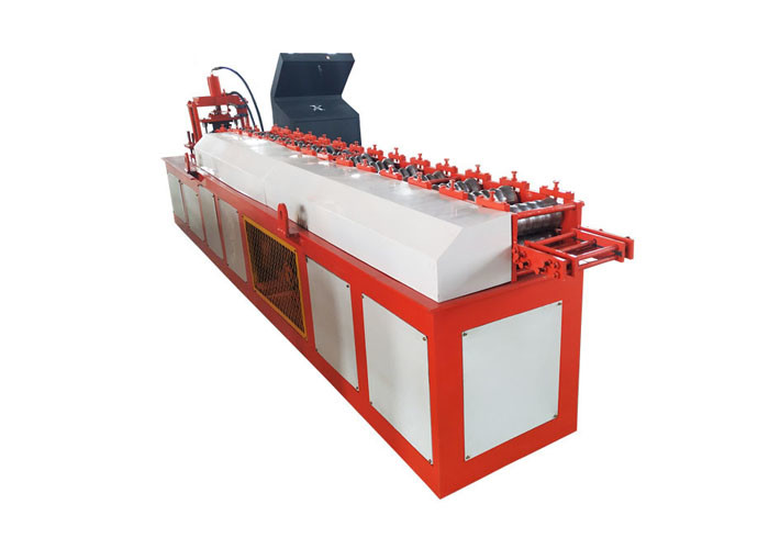Galvanized Iron Shutter Door Roll Forming Machine , Orange Color Door Frame Making Machine