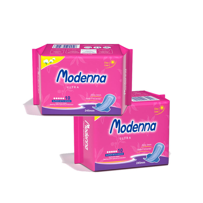 Breathable Women Sanitary Napkin Soft 100% Organic Cotton Sanitary Pads 285mm