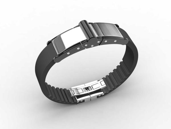 Top Quality Europe Fashion Stainless Steel Genuine Leather Silicone Bangle