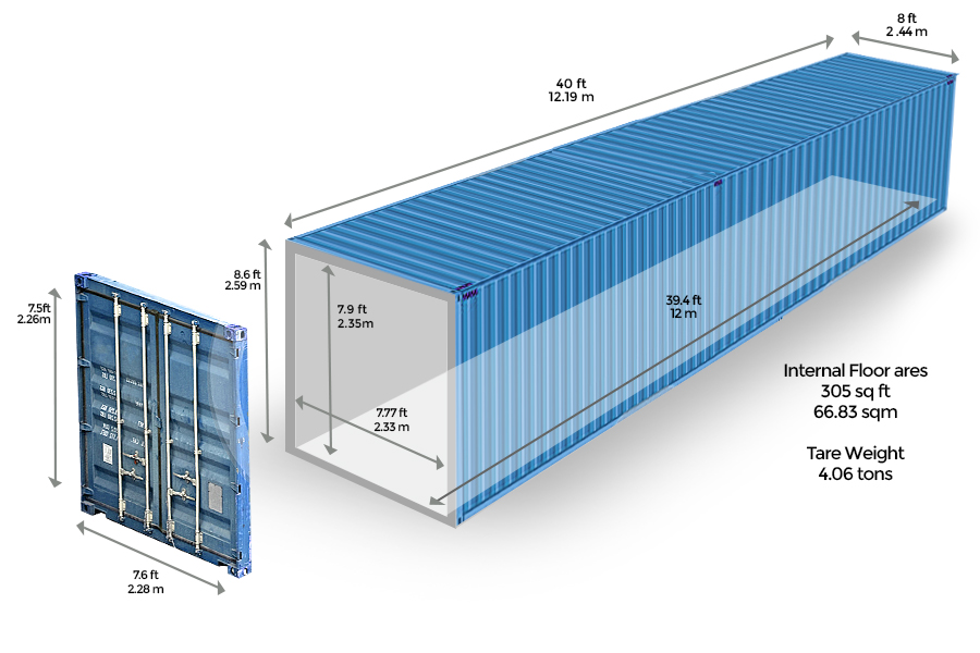 ISO 40ft sea shipping containers high quality 40' x 8' x 9'6" iso shipping container