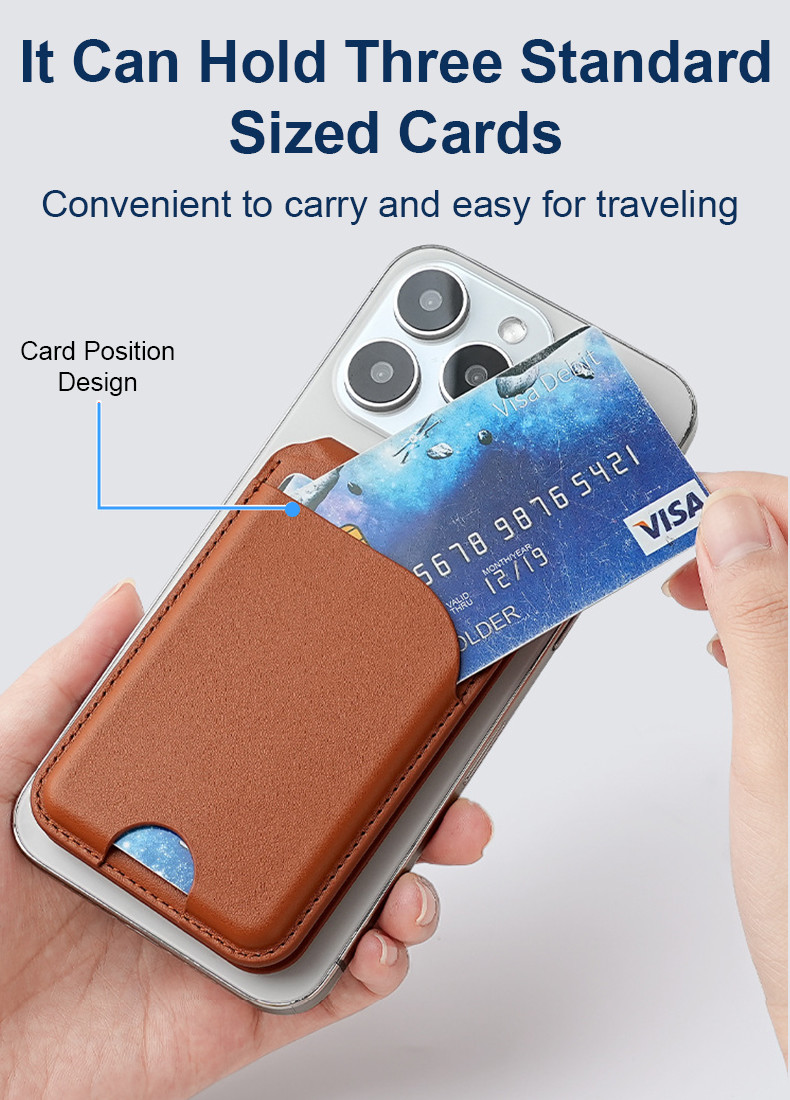 Embossed Logo MagSafe Wallet Adjustable Phone Stand Magnet Wallet Card Holder