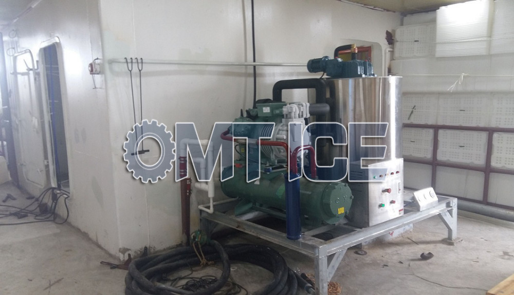3Ton Seawater Flake Ice Machine Fishery Boats Flake Ice Making Machine German Bitzer Compressor