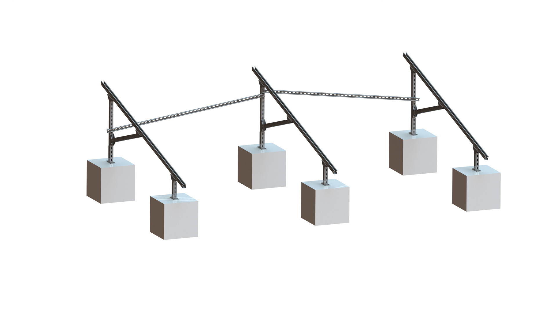 Frameless Steel Solar Structure Anti Corrosion Galvanized Panel Ground Mount Rack