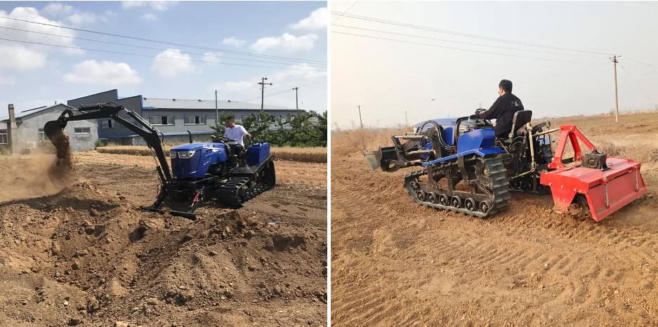 Agriculture Small Four Wheel Drive Tractors 120Hp With Excavator