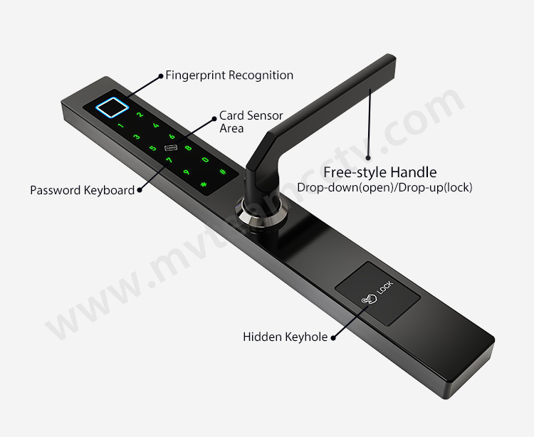 Digital TTLock APP Electric Sliding Glass Door Waterproof Smart Locks